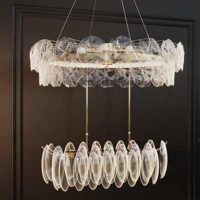 现代水晶吊灯组合3D模型下载